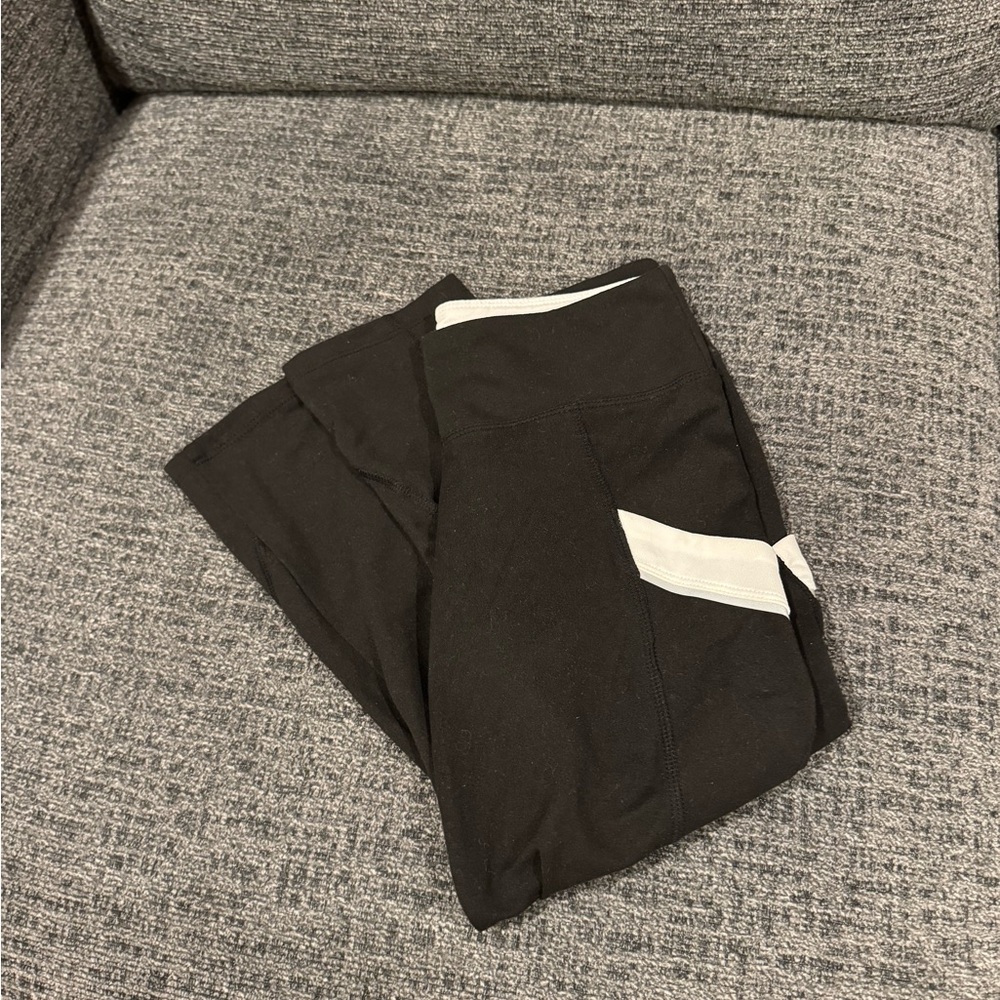 Black Leggings with White Accents